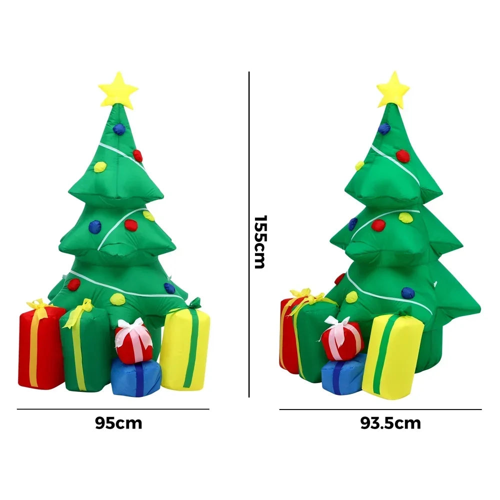 XMAS-INF-TREE-150Tinseltown Christmas Inflatable Tree Gifts 1.5M Xmas Decorations LED Lights Outdoor