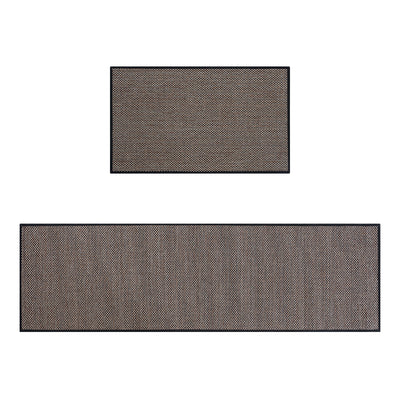 ZU-BF2013-2PK-BK ZUNI 2PCS Kitchen Rugs Mats Non Slip Anti Fatigue for Kitchen Floor Home Black