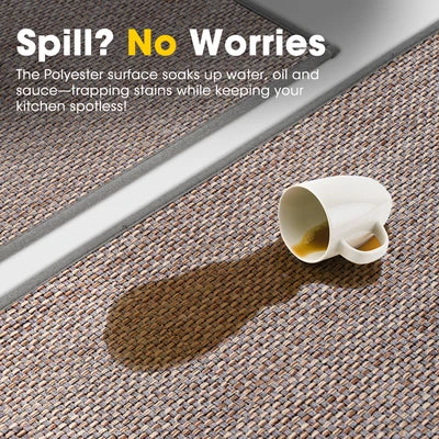 ZU-BF2013-2PK-BK ZUNI 2PCS Kitchen Rugs Mats Non Slip Anti Fatigue for Kitchen Floor Home Black